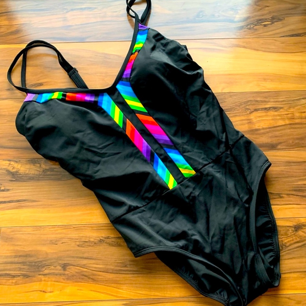 Longitude one piece swimsuit 14.  New without tags. Multicolored and black